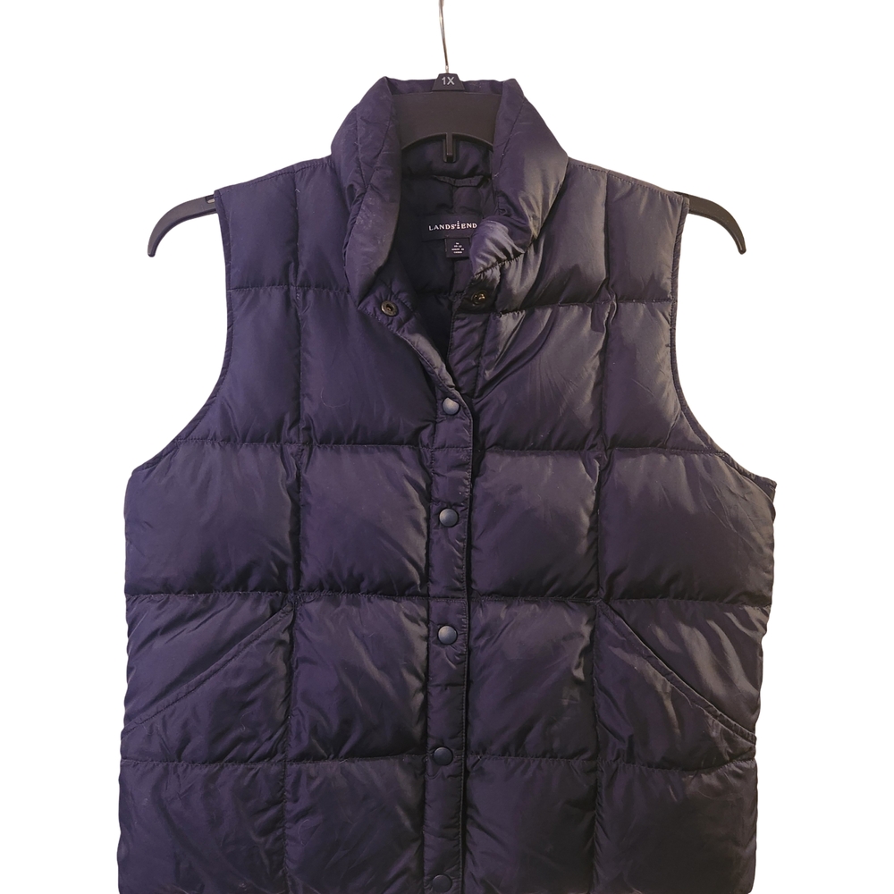 Lands' End Dark Blue Puffer Vest